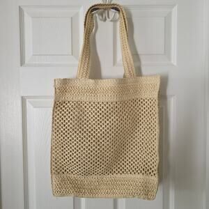 Universal Thread Crochet Straw Tote Bag NWOT